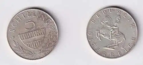5 Schilling Silber Münze Österreich 1961 f.vz (166604)