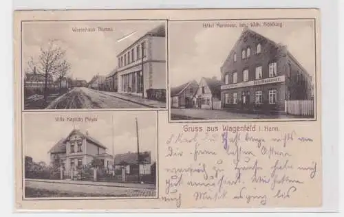 907597 Mehrbild Ak Gruß aus Wagenfeld in Hann. Warenhaus Thirnau, Hotel Hannover