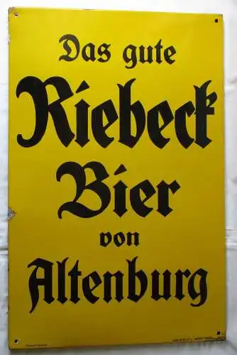 Emailleschild Das gute Riebeck Bier von Altenburg Union-Werke AG (111128)