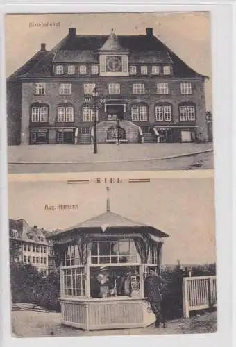 902049 Mehrbild Ak Kiel Kleinbahnhof, Aug.Hamann 1917
