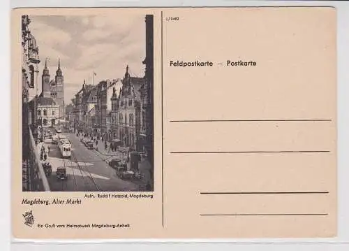 907813 Ak Feldpostkarte Magdeburg alter Markt um 1940