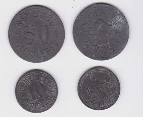 10 und 50 Pfennig Zink Münzen Notgeld Gemeinde Oldisleben ohne Jahr (163504)