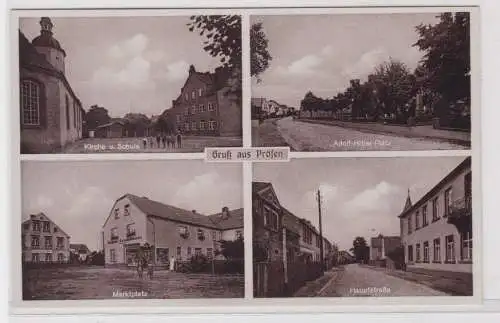 84249 AK Gruß aus Prösen - Kirche, Schule, Marktplatz, Hauptstraße