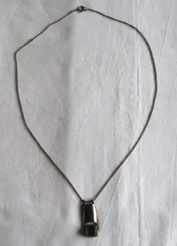 Cahrmante 835er Silber Halskette mit Art Dèco Anhänger mit grünem Stein (127103)