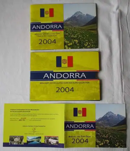 KMS Kursmünzensatz Andorra 2004 + 2x 1 Euro Irland Niederlande (144140)
