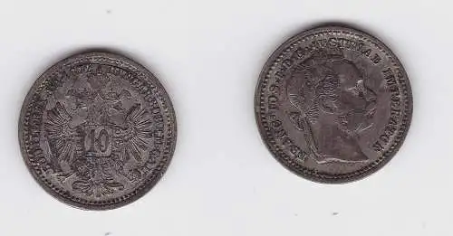 10 Kreuzer Silber Münze Österreich Franz Josef I. 1872 (132970)