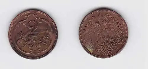 2 Heller Kupfer Münze Österreich 1901 (131430)