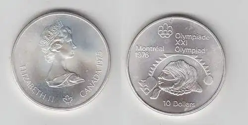 10 Dollar Silber Münze Canada Kanada Olympiade Montreal Indianerkopf (116598)