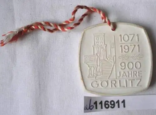 DDR Porzellan Medaille 900 Jahre Görlitz 1071-1971 (116911)