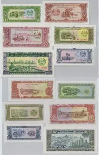1 bis 100 Kip Banknoten Laos (1979) Pick 25-30 UNC (131209)