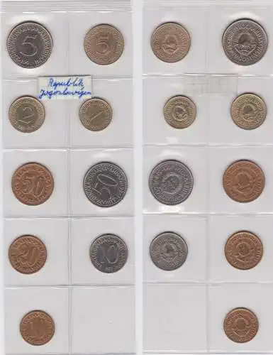 KMS Kursmünzensatz Jugoslawien 9 Münzen 1973 - 1991 (132122)