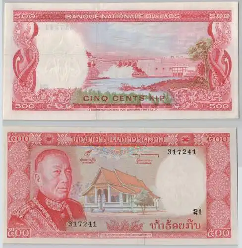 500 Kip Banknote Laos (1974) Pick 17 bankfrisch UNC (137673)
