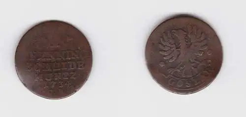 1 Pfennig Kupfer Münze Reichsstadt Goslar 1734 (132170)