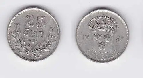 25 Öre Silber Münze Schweden 1941 (118631)