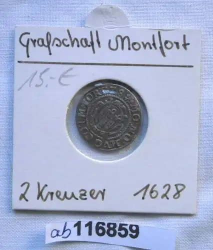 2 Kreuzer Silber Münze Grafschaft Montfort 1628 (116859)