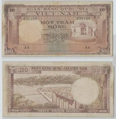100 Dong Banknote South Vietnam (1966) Pick 18 (140368)