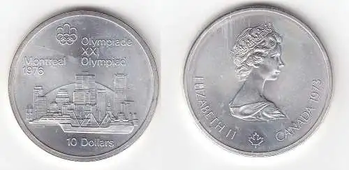 10 Dollar Silber Münze Canada Kanada Olympiade Montreal Stadtsilhouette (113119)