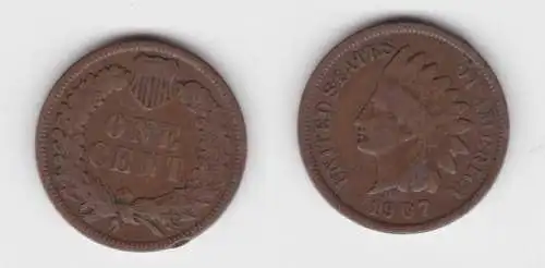 1 Cent Kupfer Münze USA 1907 (142748)