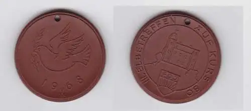 Meissner Porzellan Medaille III. Elbetreffen auf Kurs 80 FDJ 1968 (132559)