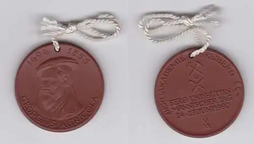 Seltene DDR Porzellan Medaille BHT Bergakademie Freiberg Juni 1980 (132650)