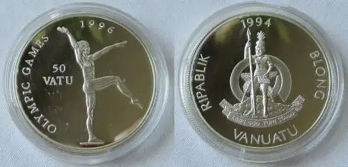 50 Vatu Silber Münze Vanuatu Olympiade 1996 Atlanta Turnerin 1994 (109146)