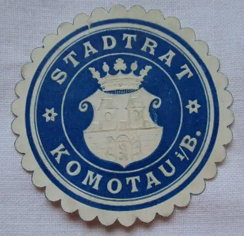 Seltene Vignette Siegelmarke Stadtrat Komotau i/B. (124928)