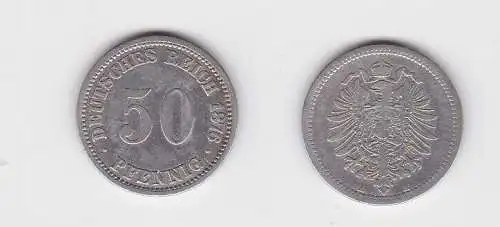 50 Pfennig Silber Münze Kaiserreich 1876 A Jäger 7 (131135)