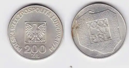 200 Zloty Silber Münze Polen XXX LAT PRL, Adler 1974 Stgl. (131033)
