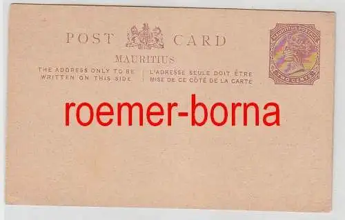 75173 seltene Ganzsachen Postkarte Mauritius 2 Cents Braun um 1900