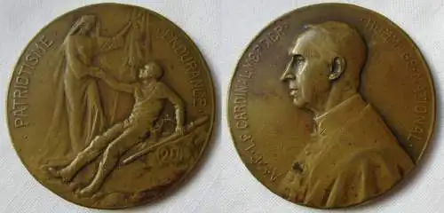 Medaille Cardinal Mercier Hommage National Patriotisme Endurance 1914 (142440)