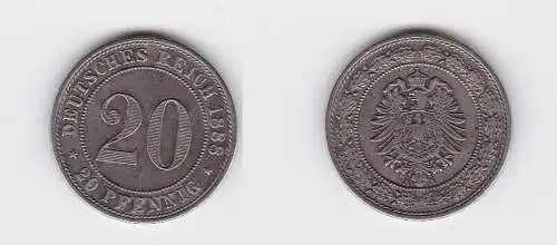 20 Pfennig Nickel Münze Kaiserreich 1888 A, Jäger 9  (131128)