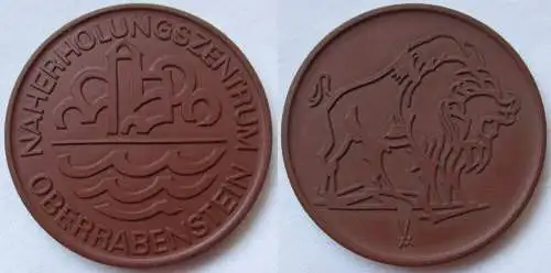 DDR Meissner Porzellan Medaille Naherholungszentrum Oberrabenstein (116933)