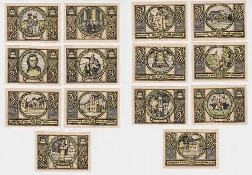 7 x 50 Pfennig Banknoten Notgeld Stadt Rudolstadt (137478)