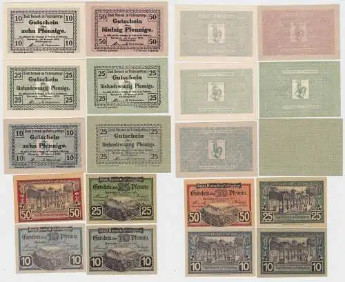 10 x Pfennig Banknoten Notgeld Stadt Berneck im Fichtelgebirge (140252)