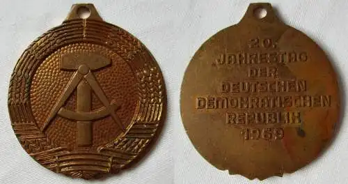 DDR Abzeichen Rohling VERPRÄGT Medaille 20. Jahrestag der DDR 1969 (108098)