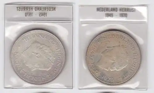 10 Gulden Silber Münze Niederlande 1945-1970 (124751)