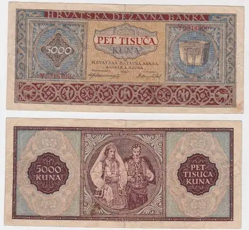 5000 Kuna Banknote Kroatien 1943 Pick 13 (130504)