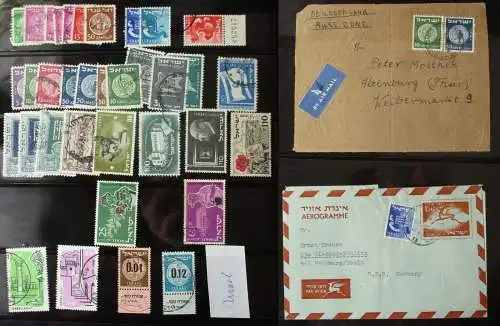 Kleine Briefmarkensammlung mit 39 alten Briefmarken Israel (140639)