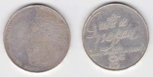 50 Gulden Silber Münze Niederlande Prinz Willem von Oranje 1984 (120360)