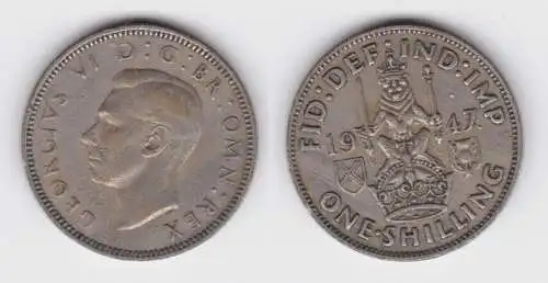 1 Schilling Silber Münze Großbritannien 1947 (126231)