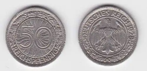 50 Pfennig Nickel Münze Weimarer Republik 1928 F (132789)