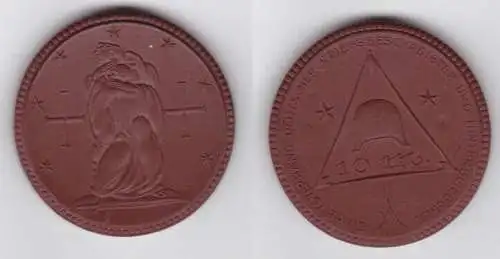Porzellan Medaille 10 Mark Einheitsverband Deutscher Kriegsbeschädigter (132284)