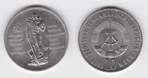 DDR Gedenk Münze 10 Mark 40.Jahre Kriegsende 1985 Stempelglanz (125423)