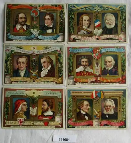 Liebigbilder Serie 393, Berühmte Dichter, komplett 1898 (6/141681)