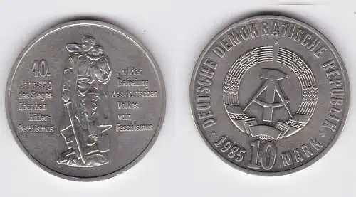 DDR Gedenk Münze 10 Mark 40.Jahre Kriegsende 1985 Stempelglanz (123822)