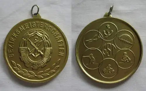 DDR Medaille GST Bezirksmeisterschaften Stufe Gold um 1975 (151524)