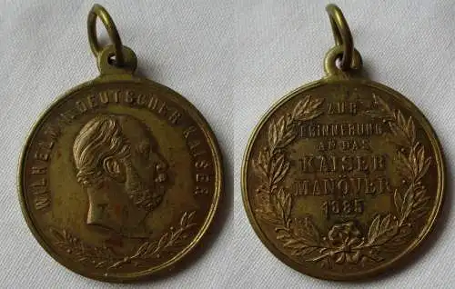 Bronze Medaille Wilhelm I deutscher Kaiser Manöver Kaisermanöver 1885 (122787)
