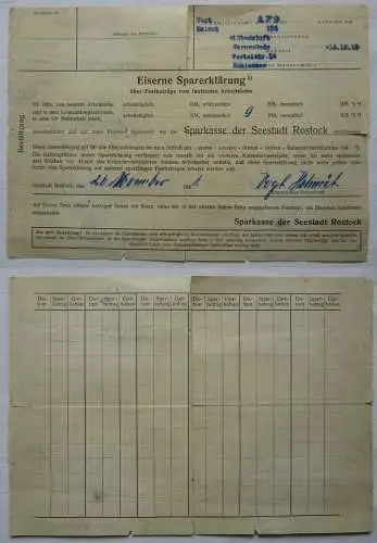 Eiserne Sparererklärung der Sparkasse der Seestadt Rostock 1941 (143068)