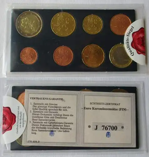 KMS Euro Kursmünzensatz Finnland in Stempelglanz + Zertifikat (144999)