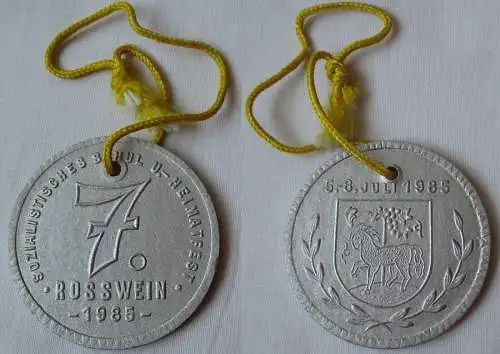 DDR Medaille sozialistisches Schul- und Heimatfest Roßwein 1985 (146637)